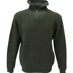 Pull camionneur Carmel kaki 70% acrylique 30% laine* Sale