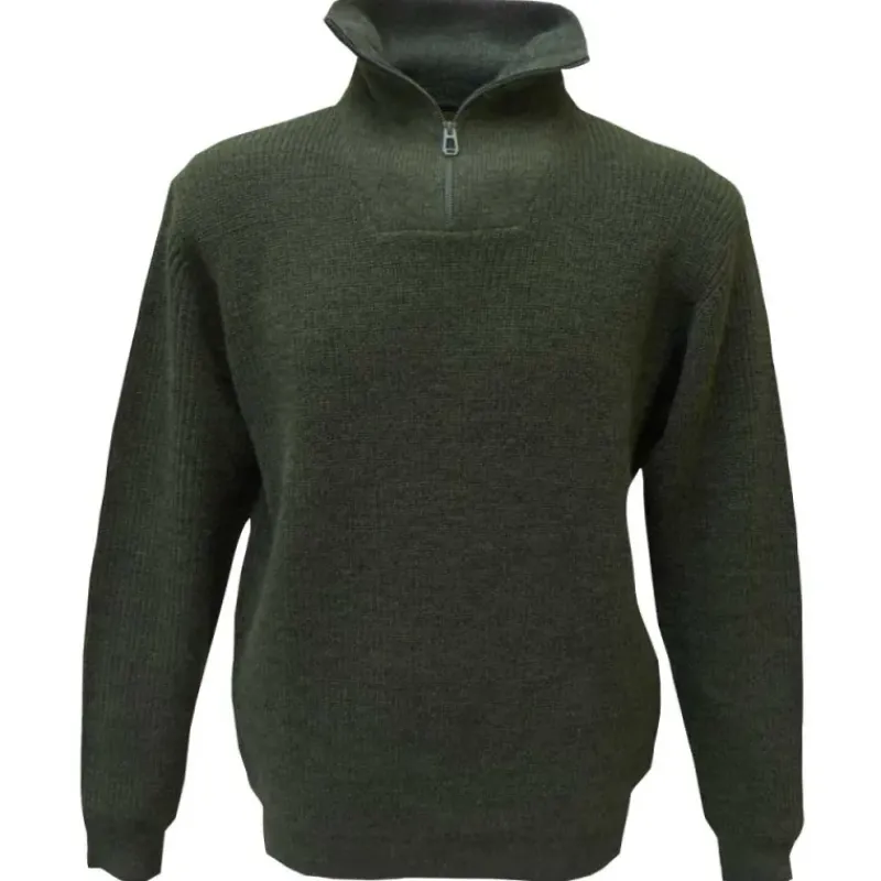 Pull camionneur Carmel kaki 70% acrylique 30% laine* Sale