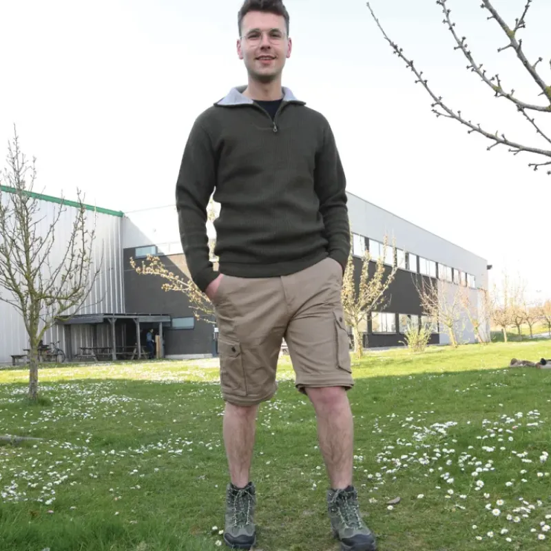 Pull col camionneur kaki Lorry taille S à 3XL* Outlet