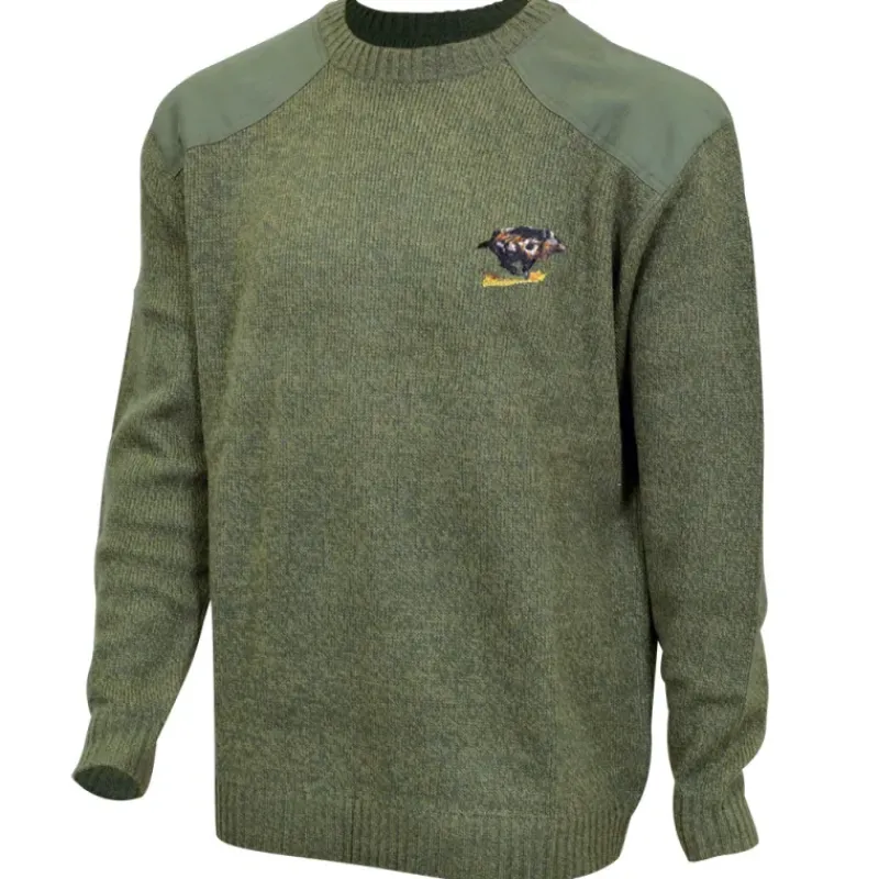 Pull col rond broderie Sanglier Taille S* Outlet