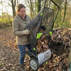 Ramasse-feuilles 3 brosses 53cm bac 100L réglage 0-40mm 112x66cm* Sale