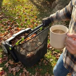 Ramasse-feuilles 3 brosses 53cm bac 100L réglage 0-40mm 112x66cm* Sale