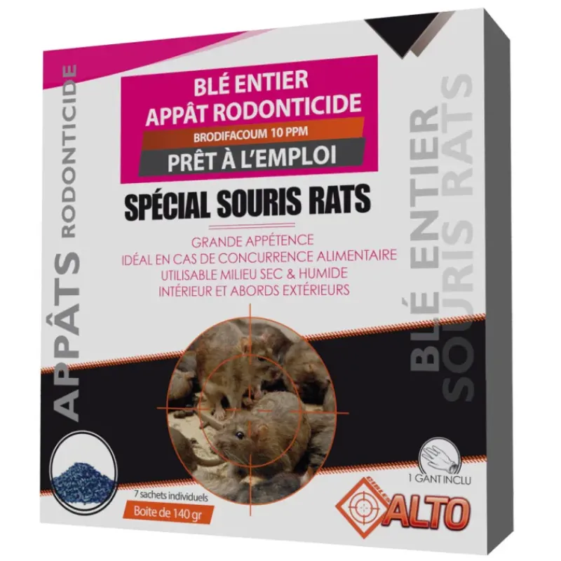 Raticide / souricide ALTO blé difénacum140g* Outlet