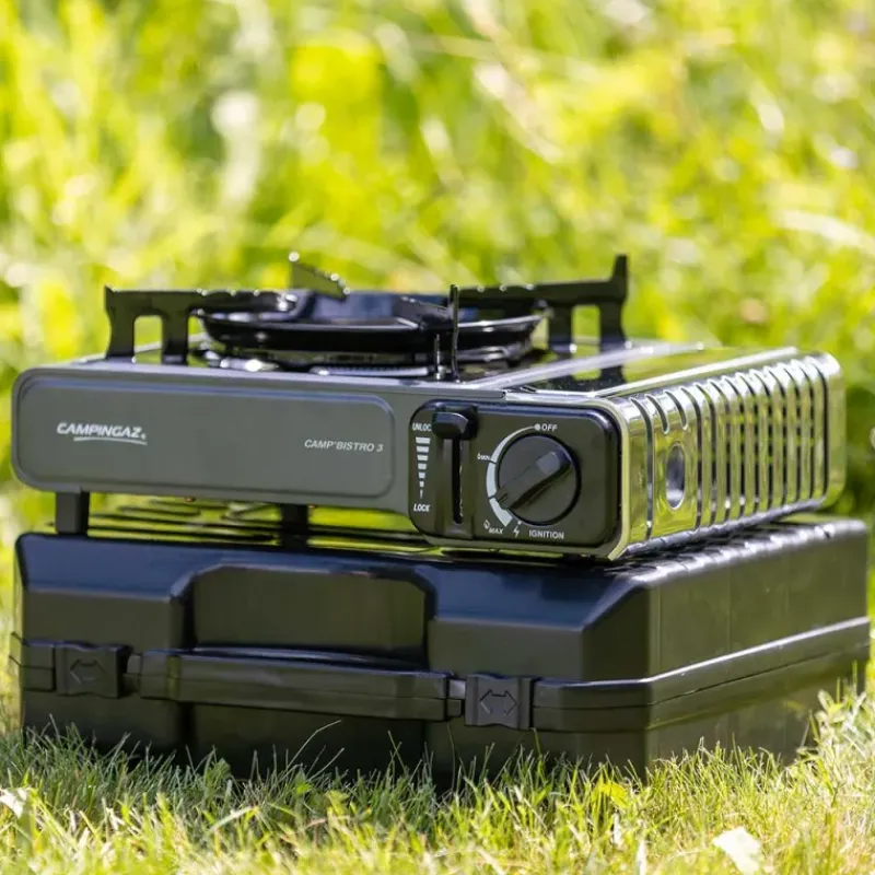 Réchaud à gaz portable Camp'Bistro 3 allumage Piezo 2200W 28x12cm* Outlet