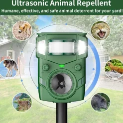 Répulsif Électronique à Ultrasons et Flash Anti-Nuisibles - Portée 8m - Solaire/USB* Sale