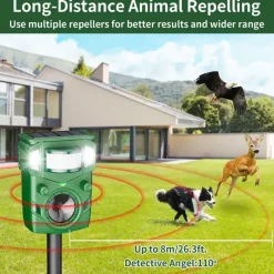 Répulsif Électronique à Ultrasons et Flash Anti-Nuisibles - Portée 8m - Solaire/USB* Sale