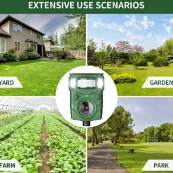 Répulsif Électronique à Ultrasons et Flash Anti-Nuisibles - Portée 8m - Solaire/USB* Sale