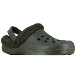 Sabots plastique fourrés kaki - Chaussures confort hiver* Online