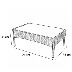 Salon de jardin 4 pièces résine tressée noir* Hot