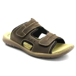 Sandales Dixit confort à scratch cuir lycra marron 40 à 46*Ayoka Hot
