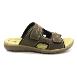 Sandales Dixit confort à scratch cuir lycra marron 40 à 46*Ayoka Hot