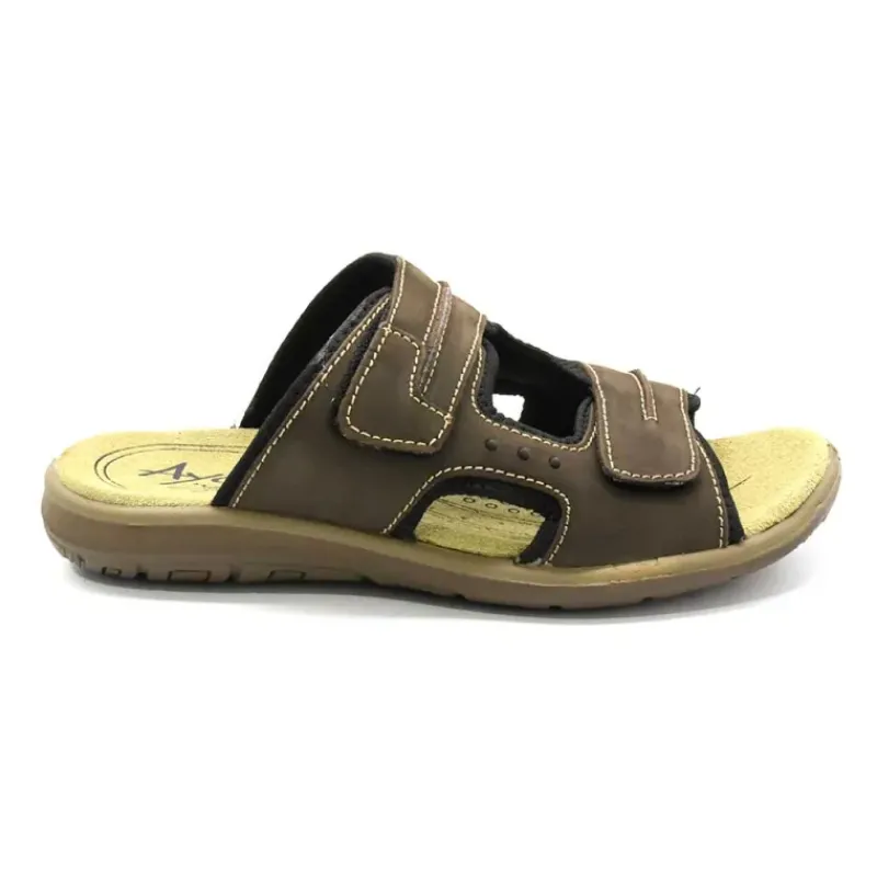 Sandales Dixit confort à scratch cuir lycra marron 40 à 46*Ayoka Hot