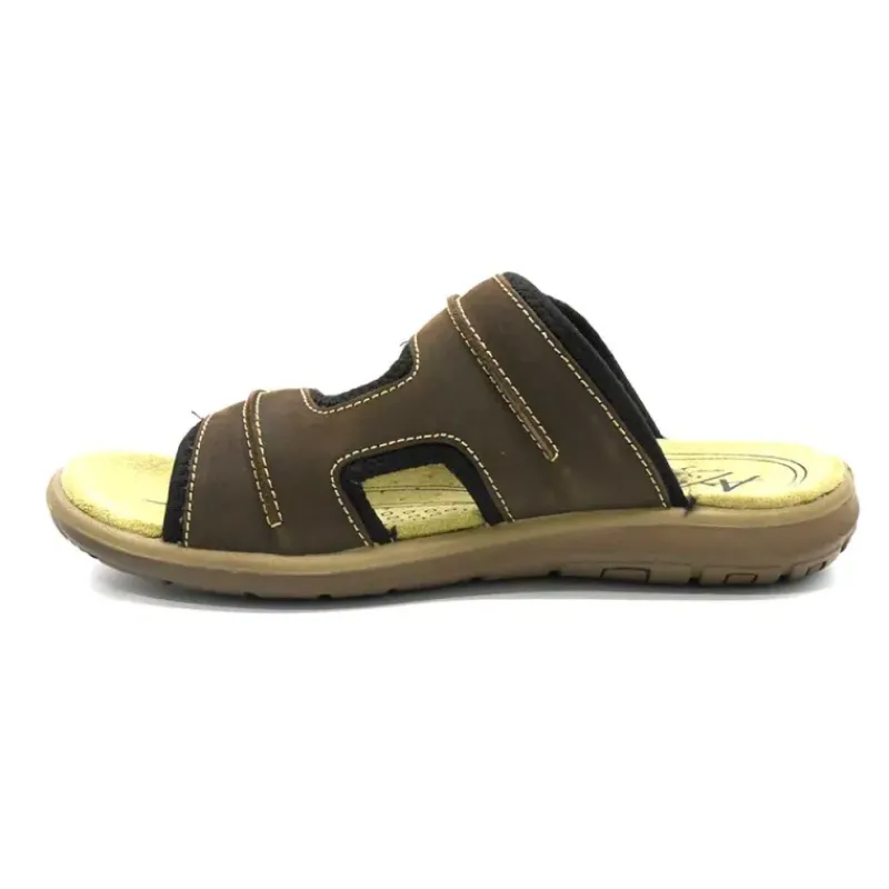 Sandales Dixit confort à scratch cuir lycra marron 40 à 46*Ayoka Hot