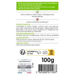 Savon détachant fiel de bœuf textile 100g*Starwax Online