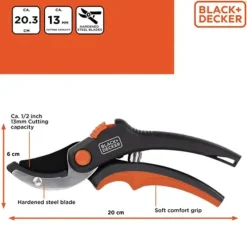 Sécateur Black&Decker® 20cm - Coupe précise et ergonomique* Discount