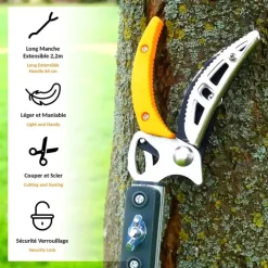 Sécateur téléscopique 2 en 1 - Coupe et scie extensible jusqu'à 4 m* Discount