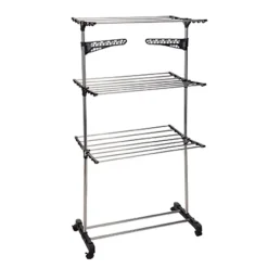 Séchoir à linge métal 4 roues 80x57cm* Hot