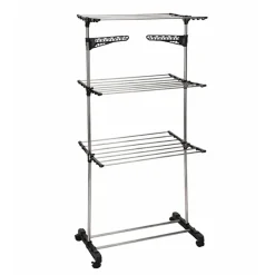 Séchoir à linge métal 4 roues 80x57cm* Hot
