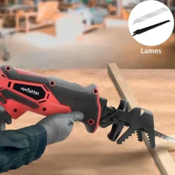 Scie sabre télescopique sans fil 12V avec rallonge 170 cm - Lames bois & métal incluses* Outlet