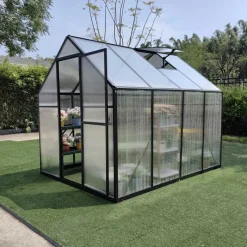 Serre de jardin en aluminium et polycarbonate 4,16 m² - 235x177x192 cm* Online