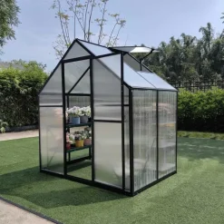 Serre de jardin en aluminium et polycarbonate 2,11 m² - 119x177x192cm -* Online