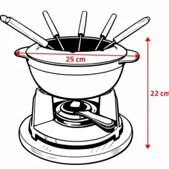 Service à fondue noir mat CLASSIC avec caquelon réchaud fourchettes* Best