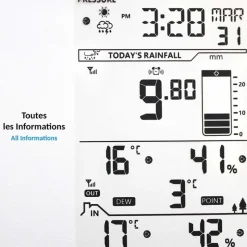Station météo connectée avec pluviomètre - Affichage couleur et alertes météo* Hot