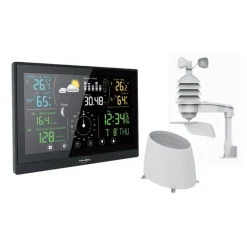 Station météo pro radiopilotée tactile Tx humidité, vitesse vent* Clearance
