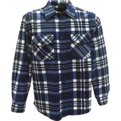 Surchemise polaire homme Pernis bleu manches longues - 100% polyester*