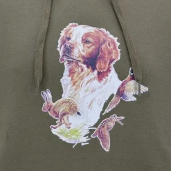 Sweat à capuche kaki épagneul ®*Bartavel Hot