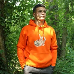 Sweat à capuche orange grands animaux ®*Bartavel Discount