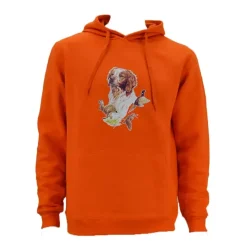 Sweat à capuche orange épagneul ®*Bartavel Hot