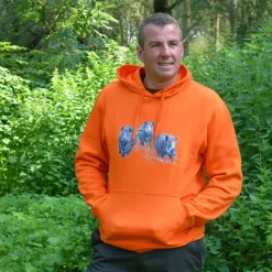 Sweat à capuche orange sangliers Taille M à 3XL*Bartavel Hot