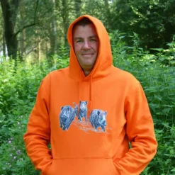 Sweat à capuche orange sangliers Taille M à 3XL*Bartavel Hot