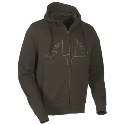 Sweat capuche Ultra full zip coton sérigraphié vert kaki S à 2XL*Swedteam Sale