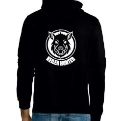 Sweat noir 280g/m² coton/polyester logo 3*Keiler Hunter Clearance