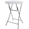 Table de bar ronde blanche Diamètre 80 cm - Hauteur 80 cm - Pliable* Discount
