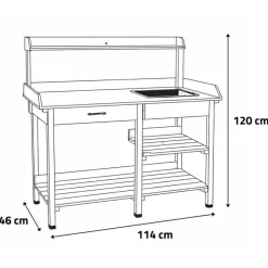 Table de rempotage en bois avec bac plastique - 114x46x120cm* Online