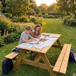 Table pique-nique en bois traité autoclave 160 cm* Discount