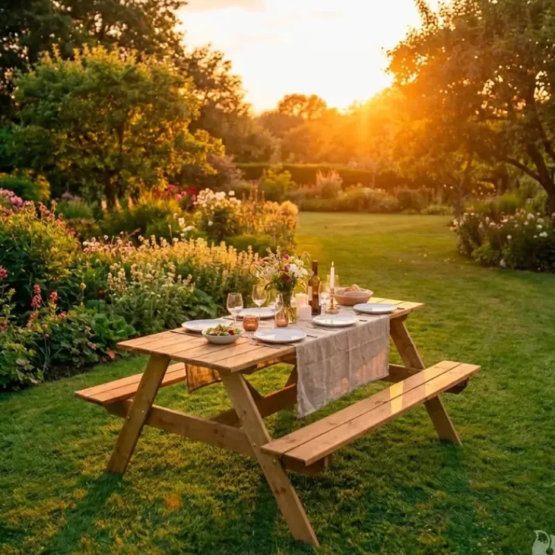 Table pique-nique en bois traité autoclave 160 cm* Discount