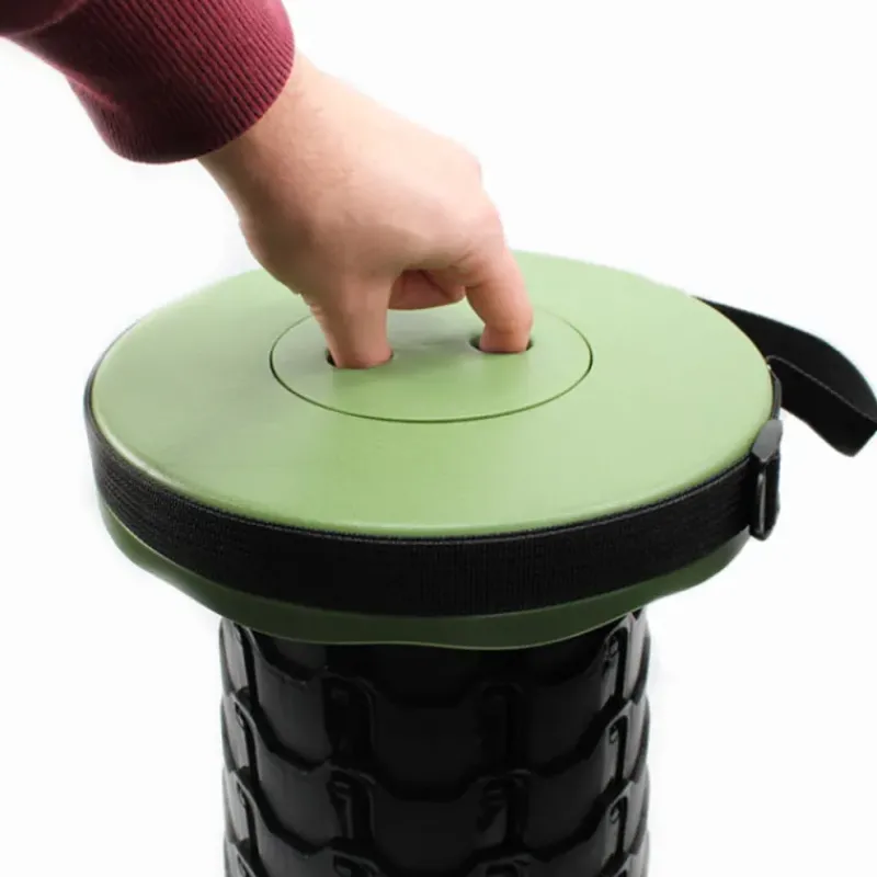 Tabouret télescopique kaki et noir réglable en hauteur de 6 à 45 cm* Outlet