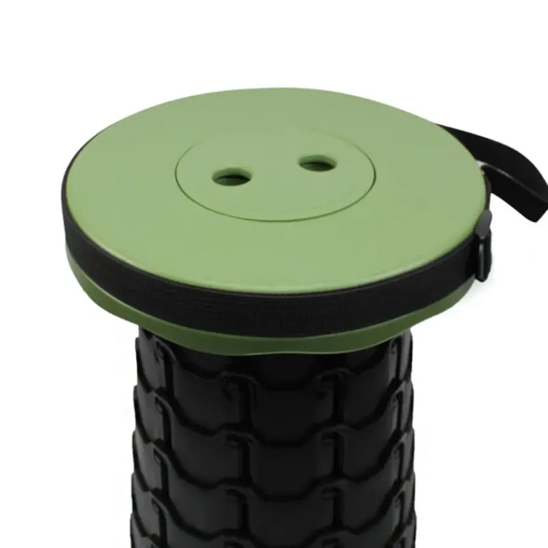 Tabouret télescopique kaki et noir réglable en hauteur de 6 à 45 cm* Outlet