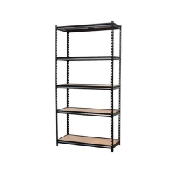 Étagère à rivets noire 5 niveaux 90x40x180cm - Structure robuste en acier et MDF* New