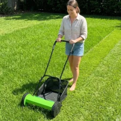 Tondeuse à main hélicoïdale 40cm bac 18L coupe 15-43mm* Hot