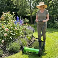 Tondeuse à main hélicoïdale 40cm bac 18L coupe 15-43mm* Hot