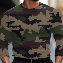 T-shirt Homme Camo CE Manches Longues - 100% Coton Peigné 180g/m²* Clearance