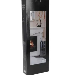 Valet de cheminée métal noir 5 pièces Outils feu bois 65 cm* New