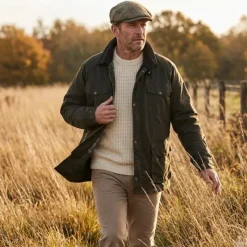 Veste cirée 1919 isolation thermique coton ciré vert kaki S à 3XL*Swedteam Clearance