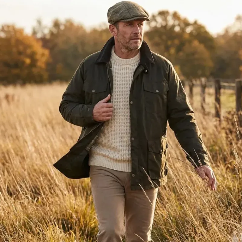 Veste cirée 1919 isolation thermique coton ciré vert kaki S à 3XL*Swedteam Clearance