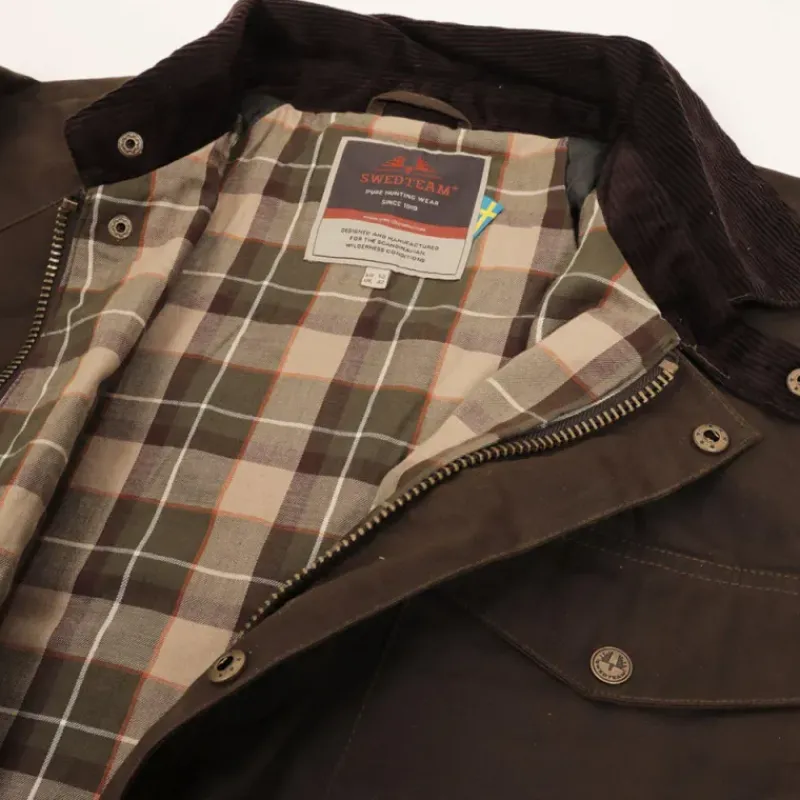 Veste cirée 1919 isolation thermique coton ciré vert kaki S à 3XL*Swedteam Clearance